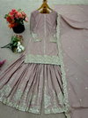 NSR 863 Crep Silk With Embrodary Siquance Work Top With Sharara Dupatta Wholesale Suppliers In Mumbai